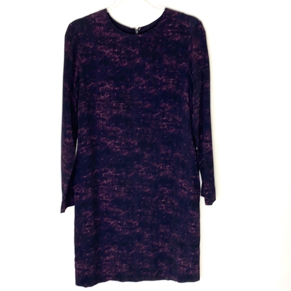 COS purple speckled long sleeve shift dress